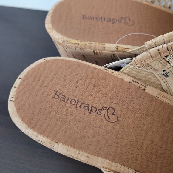 NEW Baretraps Womens Bethie Slide Natural 10M Wedge Sandals - Picture 6 of 9